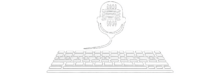 podcast mic and keyboard logo